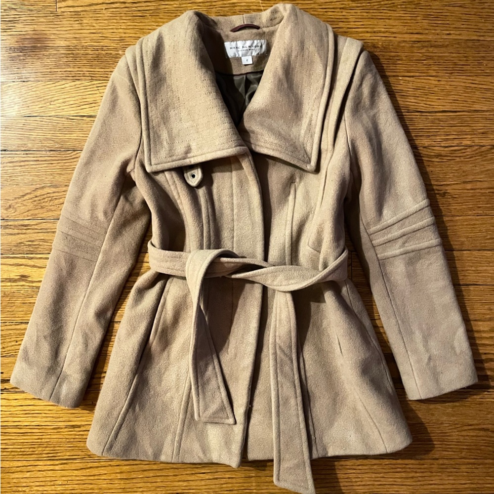 NEW Marc New York Andrew Marc Captive Wool and Cashmere Jacket Coat in Camel